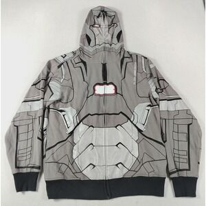 Iron Man 3 Hoodie Sweatshirt Mens Medium Gray War Machine Full Zip Costume